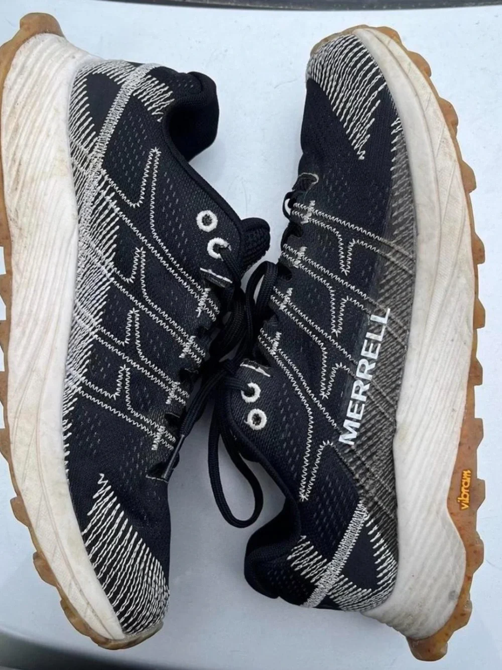 Merrell Black and White Trail Sneakers
